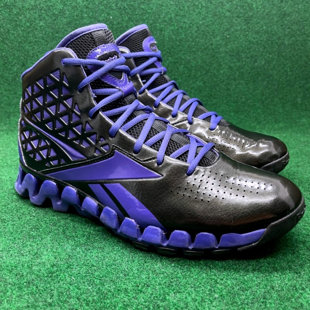 Reebok ZigTech Basketball Shoes Men's 11 Zig Slash High Top Black Purple